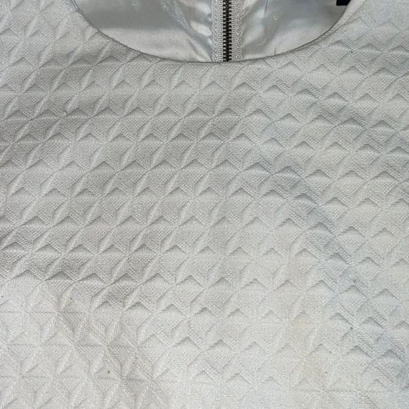 Theory White Sleeveless Textured A-Line Dress - Picture 9 of 11